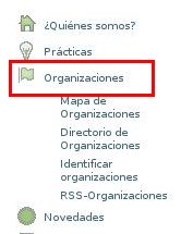 Menú organizaciones