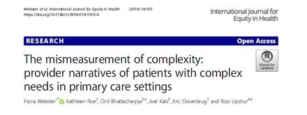 The mismeasurement of complexity: provider narratives of patients with complex needs in primary care settings