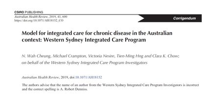 Modelo de atención integrada para enfermedades crónicas en el contexto australiano: Western Sydney Integrated Care Program.