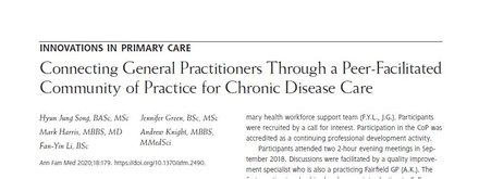 Connecting General Practitioners Through a Peer-Facilitated Community of Practice for Chronic Disease Care