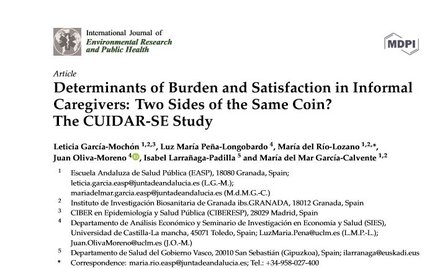 Determinants of Burden and Satisfaction in Informal Caregivers: Two Sides of the Same Coin? The CUIDAR-SE Study. 