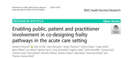 Enabling public, patient and practitioner involvement in co-designing frailty pathways in the acute care setting
