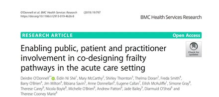 Enabling public, patient and practitioner involvement in co-designing frailty pathways in the acute care setting Enabling public, patient and practitioner involvement in co-designing frailty pathways in the acute care setting