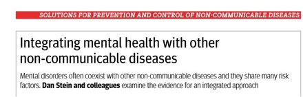 Integración de la salud mental con otras enfermedades no transmisibles Integración de la salud mental con otras enfermedades no transmisibles