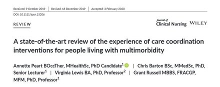 A state-of-the-art review of the experience of care coordination interventions for people living with multimorbidity. A state-of-the-art review of the experience of care coordination interventions for people living with multimorbidity.