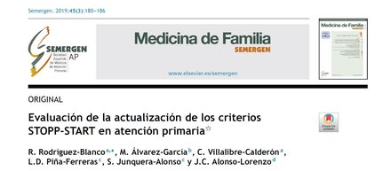 Evaluación de la actualización de los criterios STOPP-START en atención primaria